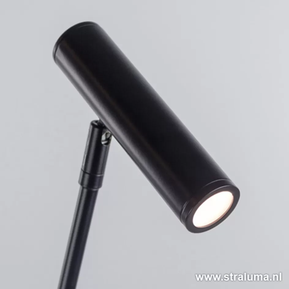 Vloerlampen | LED Leeslampen>Straluma Strakke zwarte design vloerlamp LED