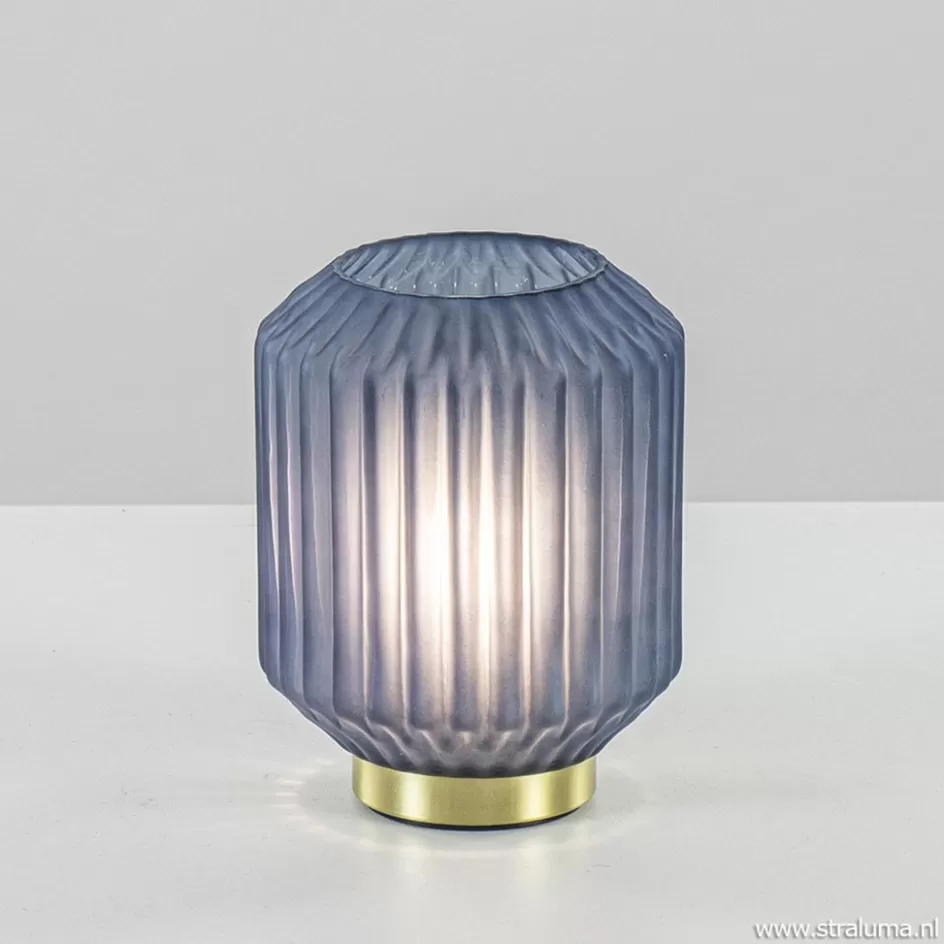 Tafellampen | Light and Living>Straluma Tafellamp Ivot op batterij mat blauw klein