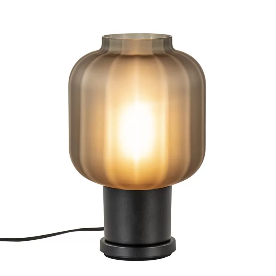 Tafellampen | Design Verlichting>Straluma Tafellamp Lett zwart met mat smoke glas