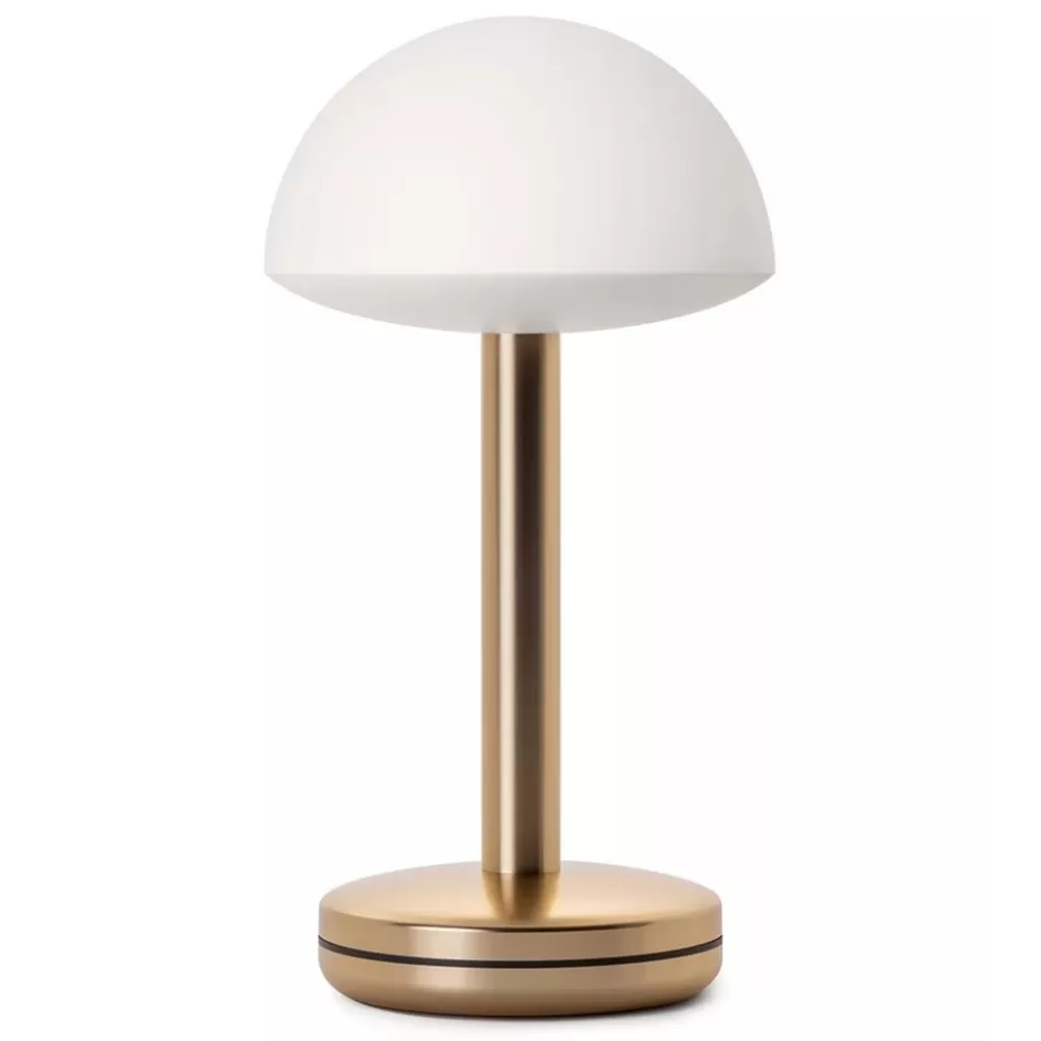 Buitenlampen | Tafellampen>Straluma Tafellamp op accu gold/frosted IP65