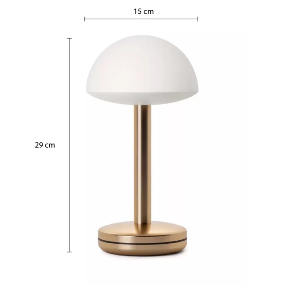 Buitenlampen | Tafellampen>Straluma Tafellamp op accu gold/frosted IP65