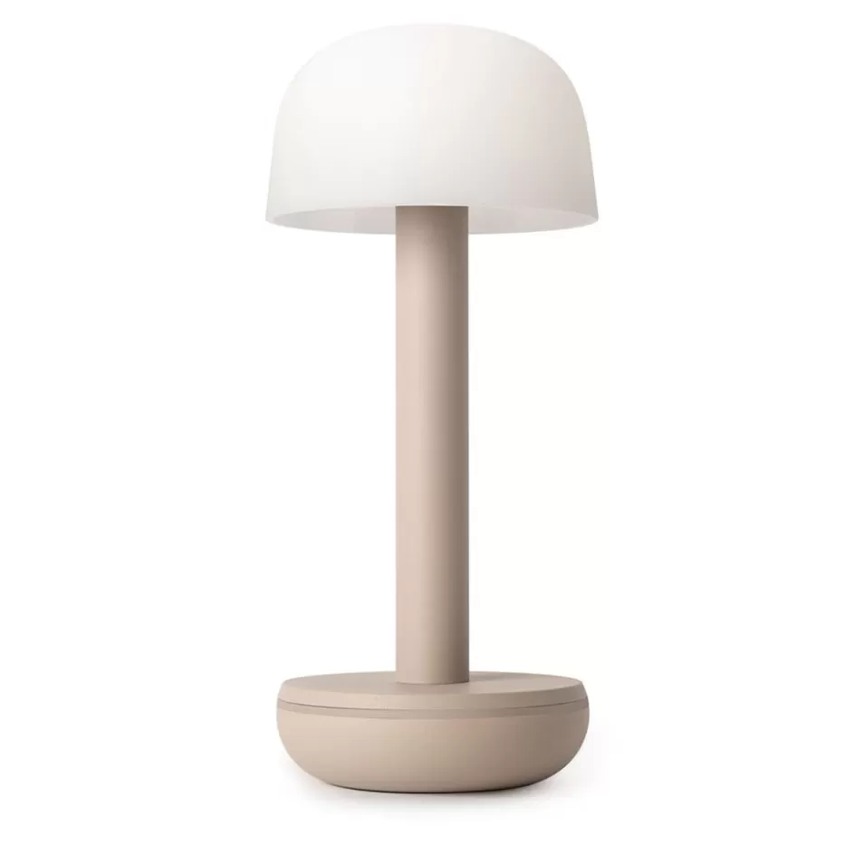 Tafellampen | Eetkamerverlichting>Straluma Tafellamp op batterij beige met frosted kap