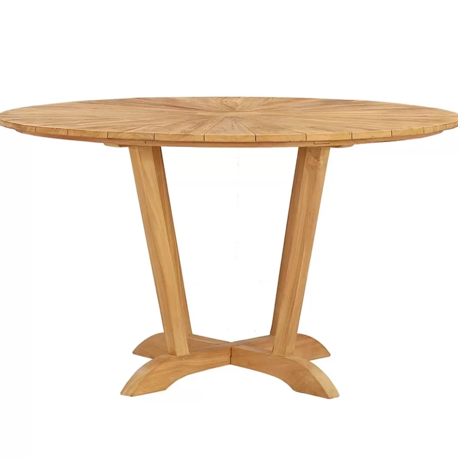 Eettafels>Straluma Teak houten buitentafel rond 130 cm