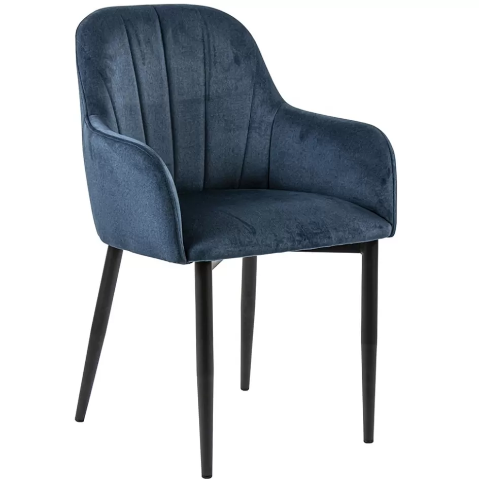 Eetkamerstoelen>Straluma Trendy eetkamerstoel blauw met armleuning