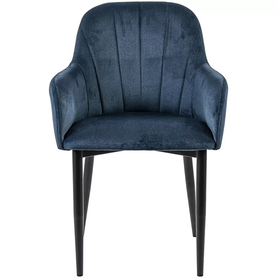 Eetkamerstoelen>Straluma Trendy eetkamerstoel blauw met armleuning