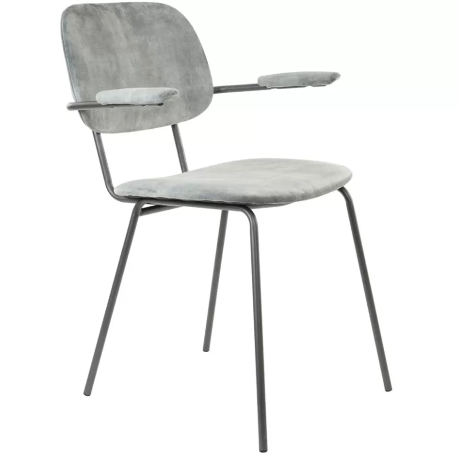 Light and Living | Eetkamerstoelen>Straluma Trendy eetkamerstoel Emma velvet grijs