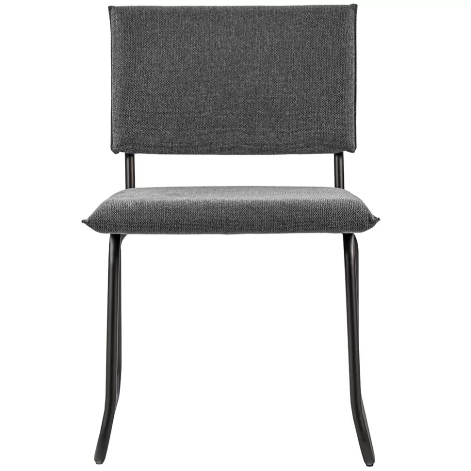 Eetkamerstoelen>Straluma Trendy eettafelstoel grijs met gunmetal poot