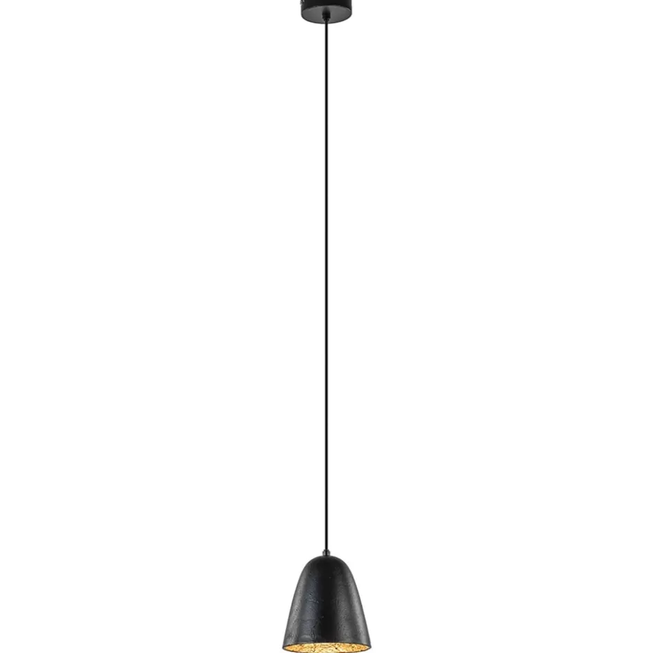 Light and Living | Halverlichting>Straluma Trendy hanglamp Sumeri mat zwart met goud