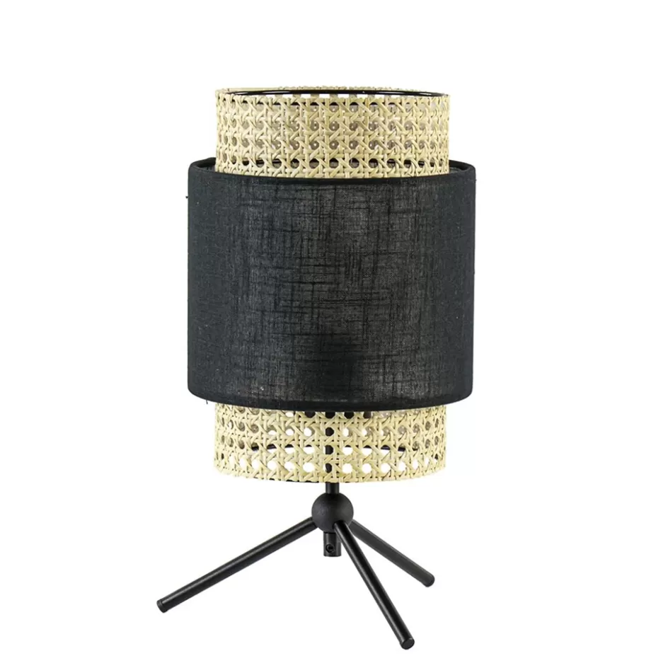 Tafellampen | Driepoot lampen>Straluma Trendy tafellamp driepoot zwart met webbing