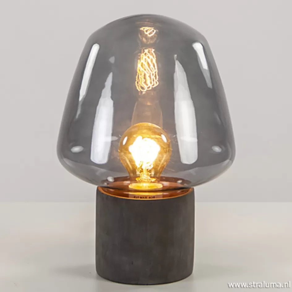 Woonkamerlampen | Slaapkamerlampen>Straluma Trendy tafellamp met smokey glas