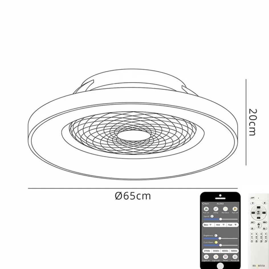 Plafondlampen | Plafondventilatoren met lamp>Straluma Ventilator Tibet hout/wit afst.bed. cct