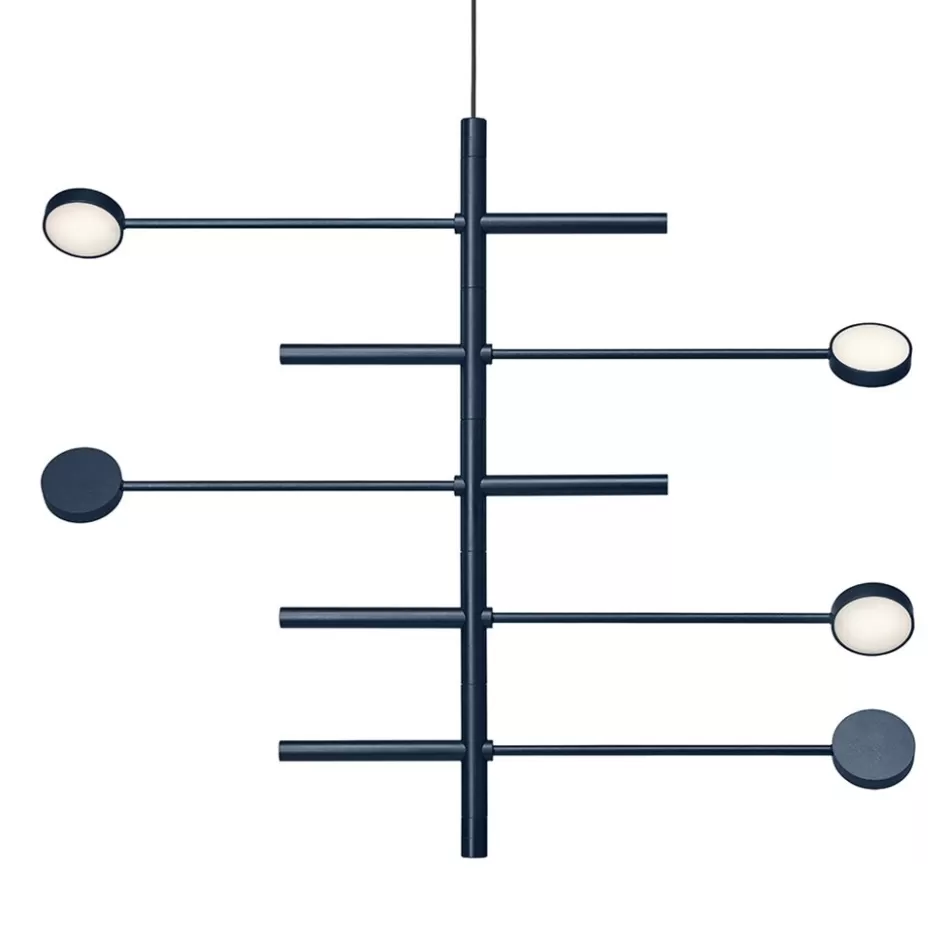 Eettafellampen | Hanglampen>Straluma Verstelbare 5-lichts design hanglamp azuriet blauw