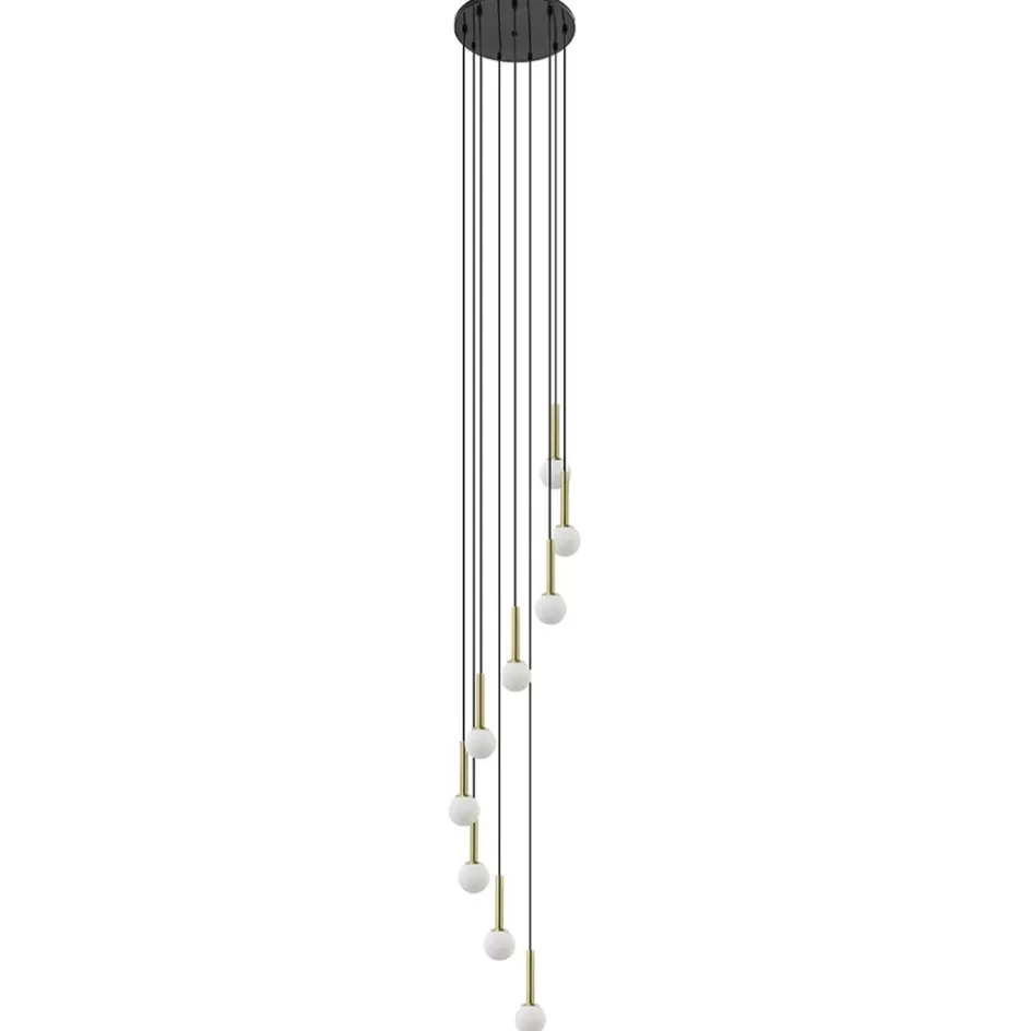 Hanglampen | Videverlichting>Straluma Videlamp Globe 9L rond zwart/goud/wit