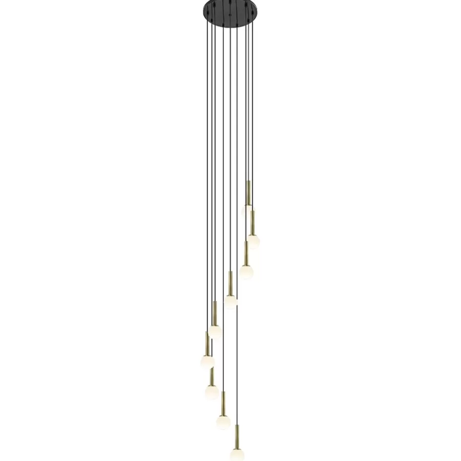 Hanglampen | Videverlichting>Straluma Videlamp Globe 9L rond zwart/goud/wit