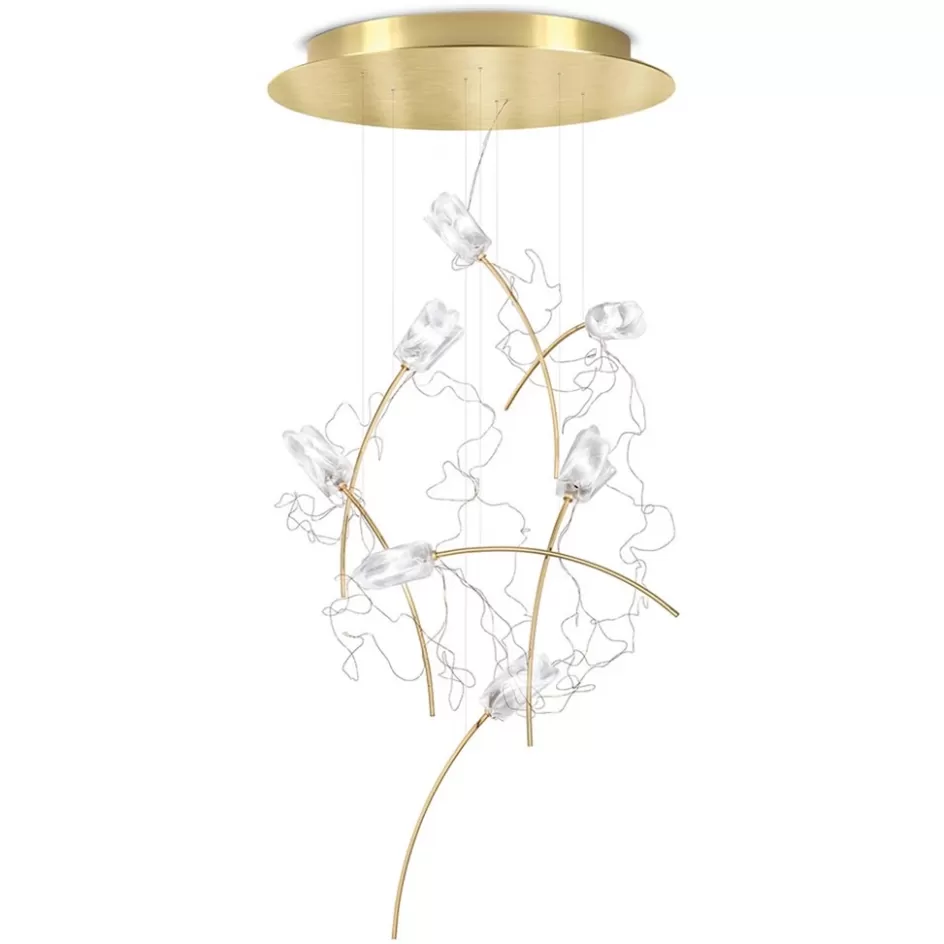 Hanglampen | Videverlichting>Straluma Videlamp Tulip 7L prisma/brass