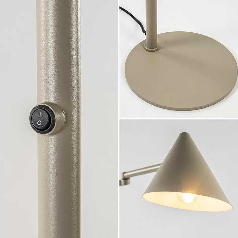 Vloerlampen | Retro Verlichting>Straluma Vintage vloerlamp verstelbaar zandkleurig