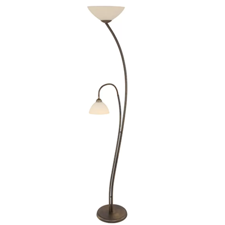 Leeslampen | Uplighters>Straluma Vloerlamp Capri brons/Glas