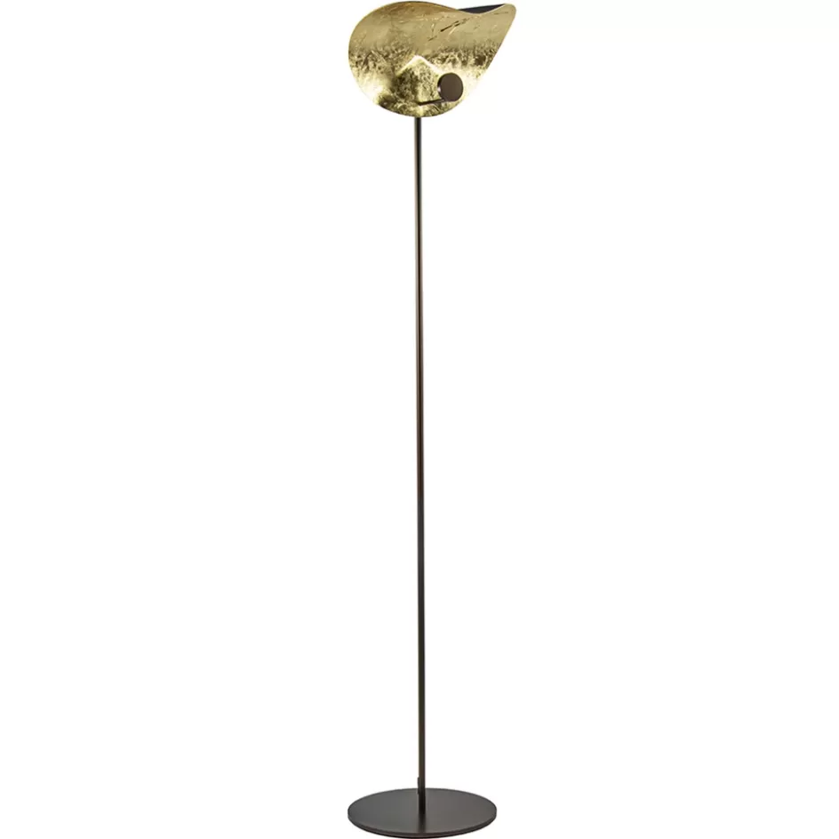 Vloerlampen | LED Vloerlampen>Straluma Vloerlamp Chapeau coffee/goldleaf