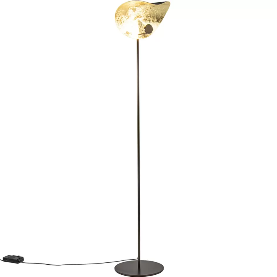 Vloerlampen | LED Vloerlampen>Straluma Vloerlamp Chapeau coffee/goldleaf