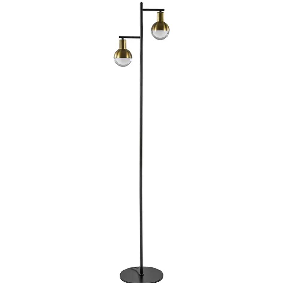 Vloerlampen | Retro Verlichting>Straluma Vloerlamp Drop 2 zwart/matgoud