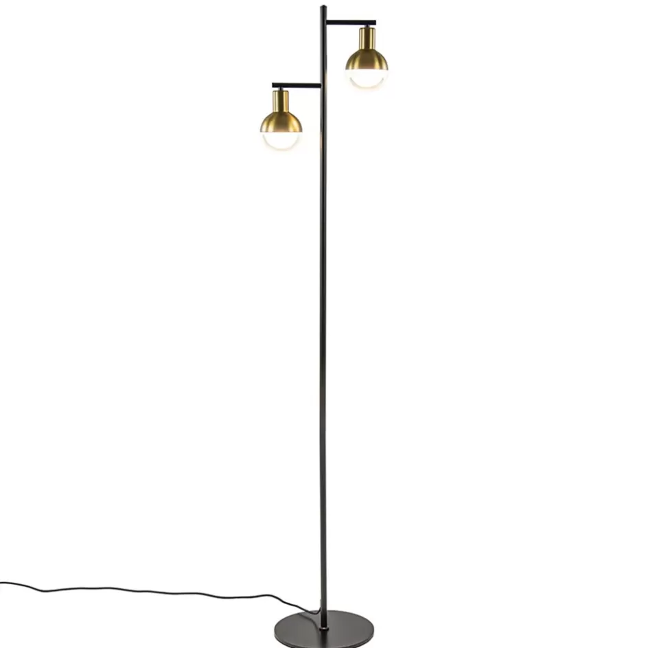 Vloerlampen | Retro Verlichting>Straluma Vloerlamp Drop 2 zwart/matgoud