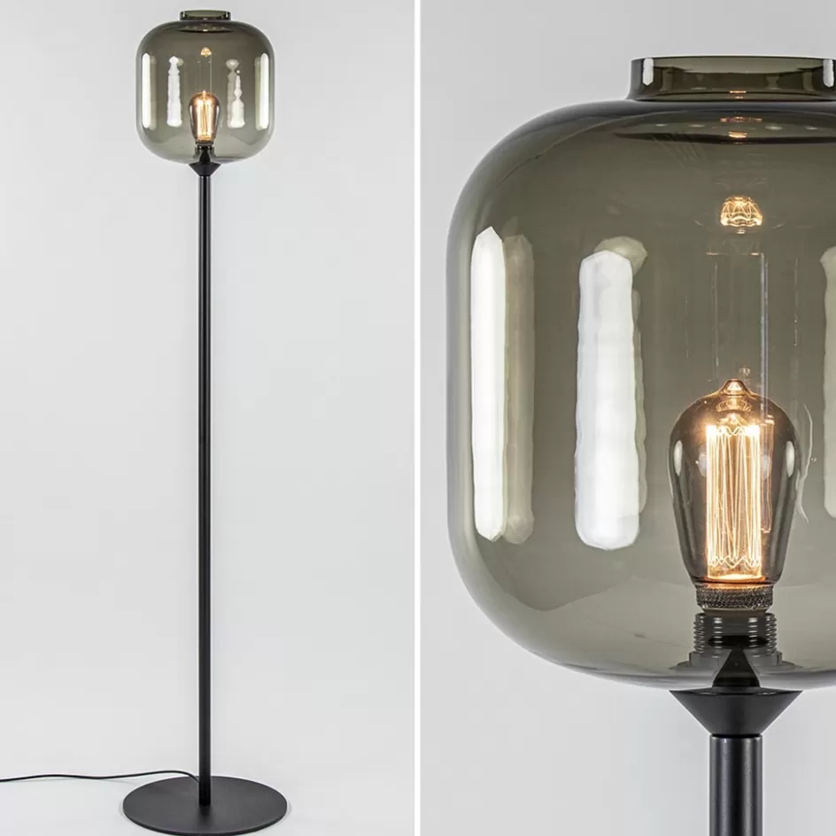 Vloerlampen | Design Verlichting>Straluma Vloerlamp Lett zwart/smoke glas