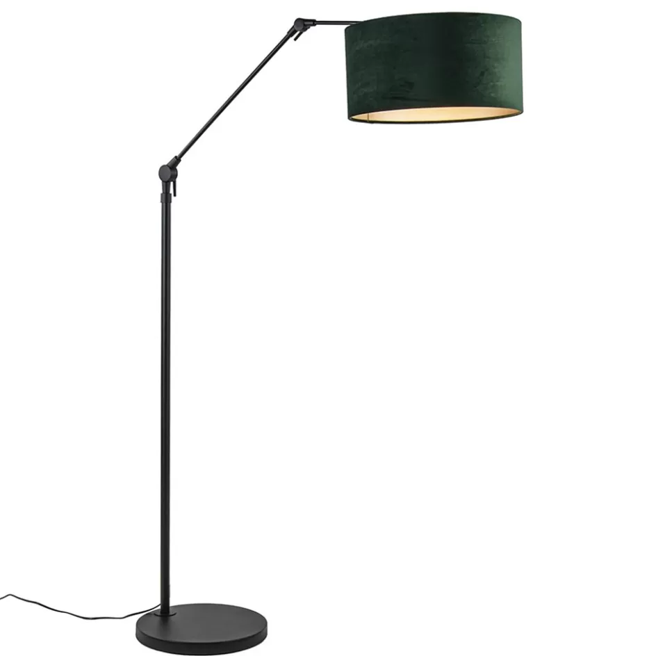 Booglampen | Schemerlampen>Straluma Vloerlamp Prestige Chic zwart/kap groen