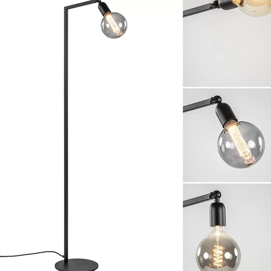 Vloerlampen | Design Verlichting>Straluma Vloerlamp Tube zwart basic met verstelbare pendel