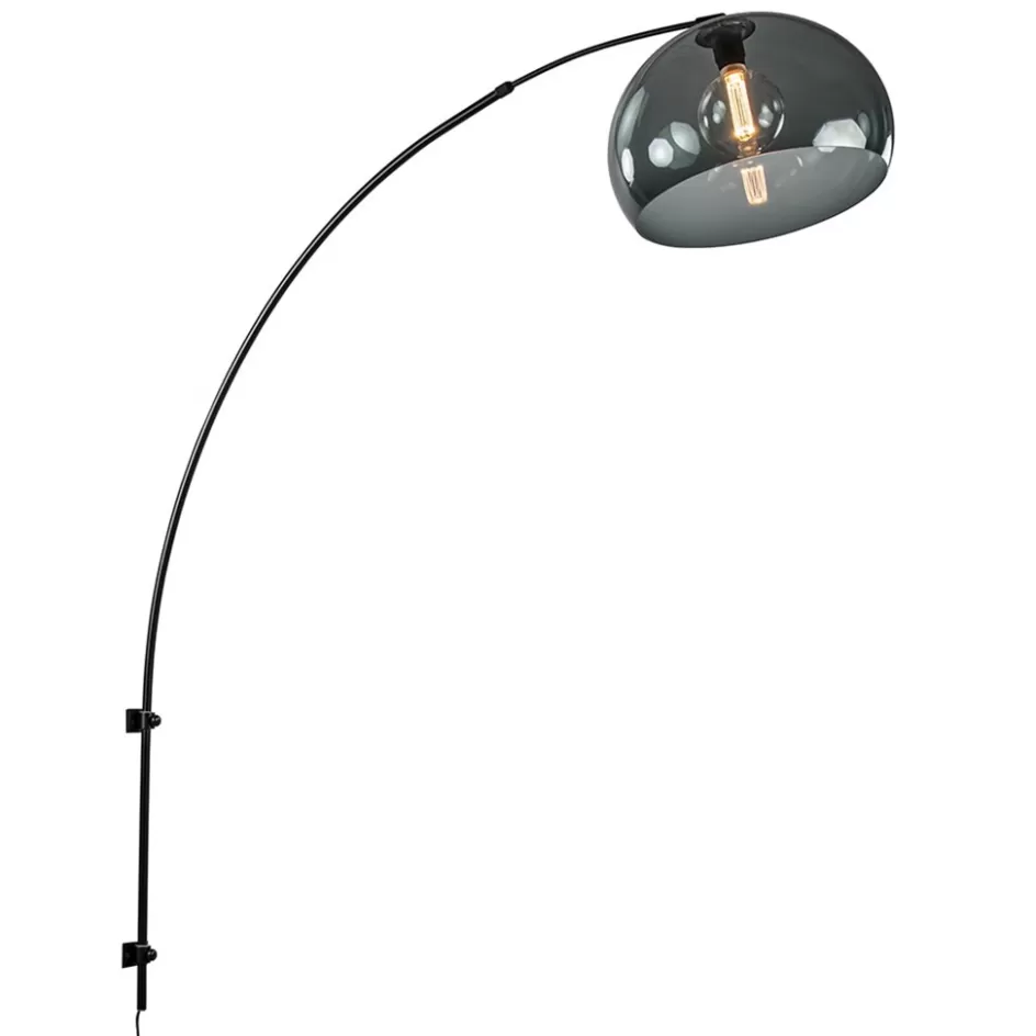 Booglampen | Woonkamerlampen>Straluma Wandlamp boog met smoke plexibol kap