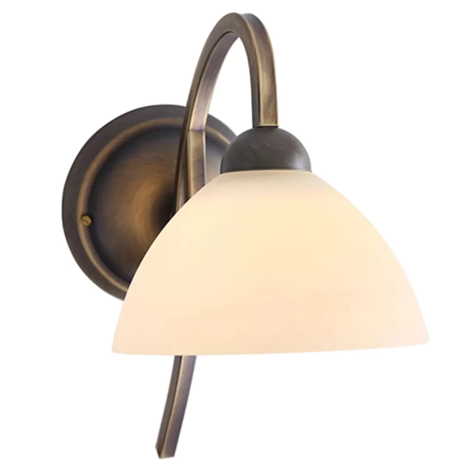 Bedlampjes | Woonkamerlampen>Straluma Wandlamp Capri brons/Glas