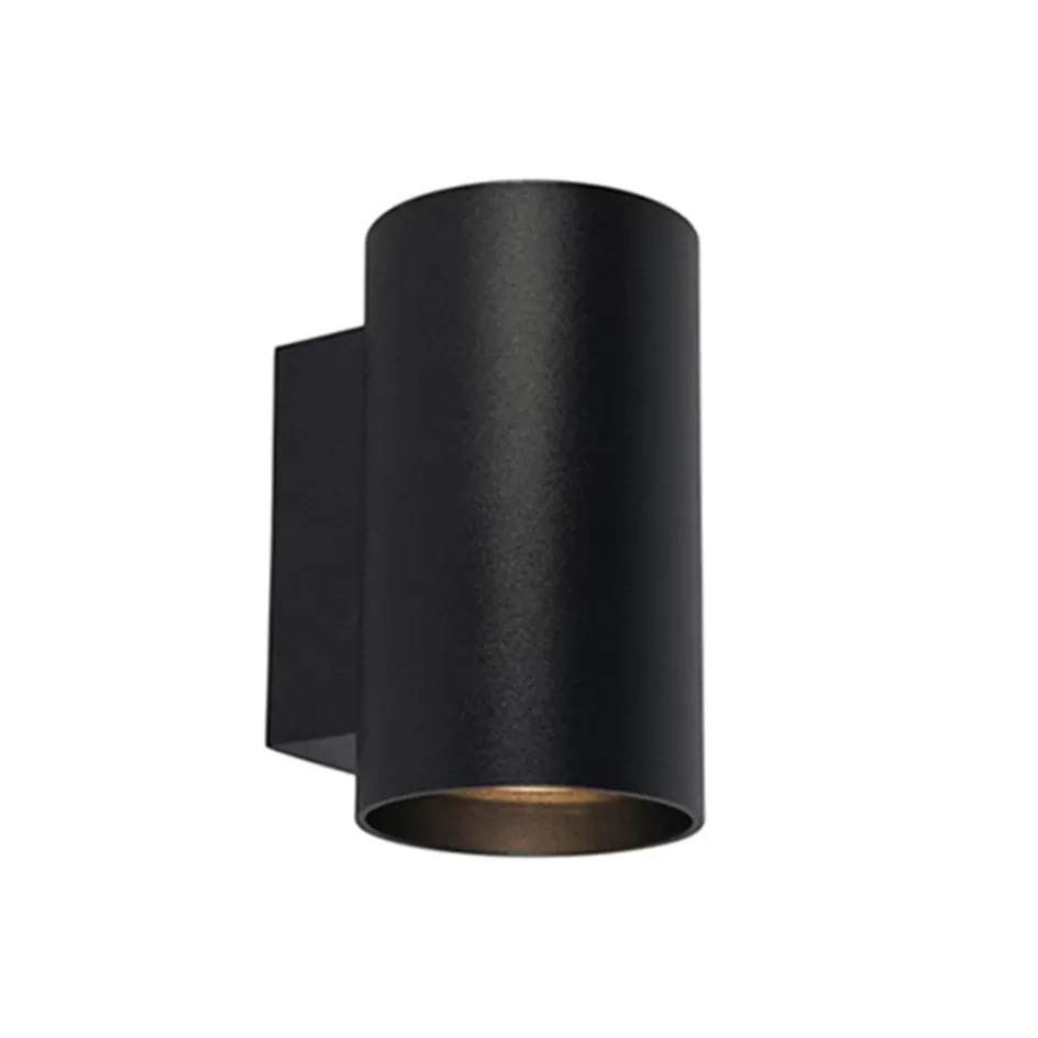 Woonkamerlampen | Keukenverlichting>Straluma Wandlamp cilinder zwart up+down gu10