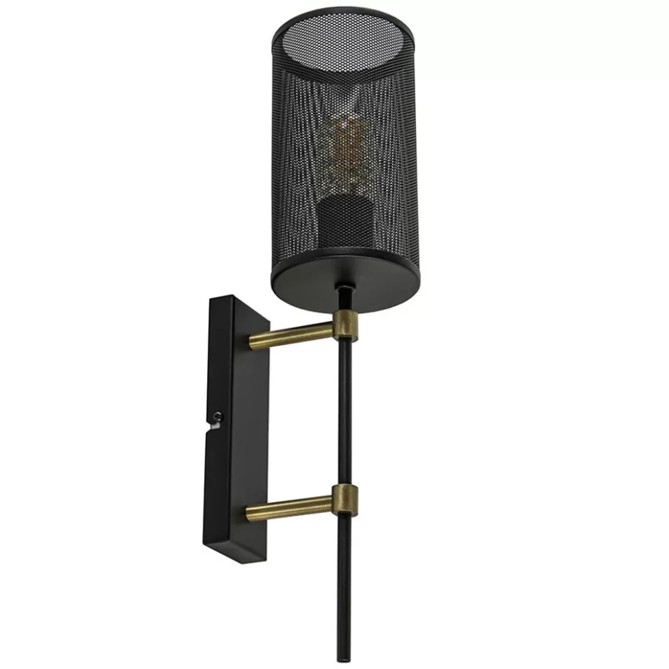 Wandlampen | Industriële Verlichting>Straluma Wandlamp cilinder zwart/goud S