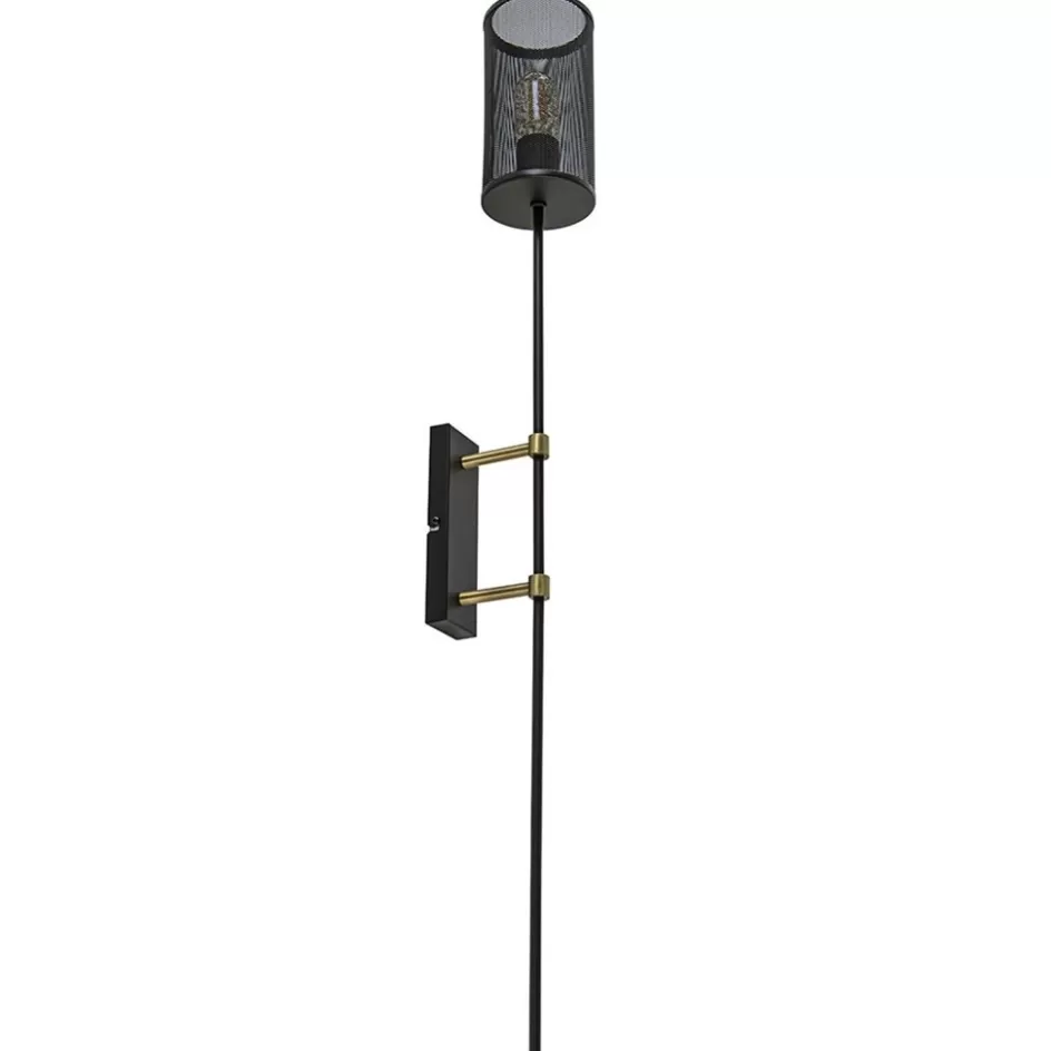 Wandlampen | Industriële Verlichting>Straluma Wandlamp cilinder zwart/goud XL