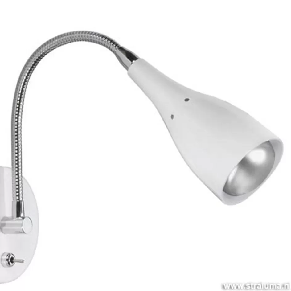 Bedlampjes | Kinderlampen>Straluma Wandlamp Elite verstelbaar nikkel wit