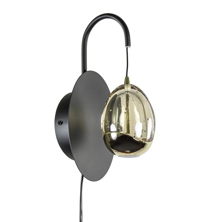 Klassieke Verlichting | Woonkamerlampen>Straluma Wandlamp Golden Egg zwart/goud