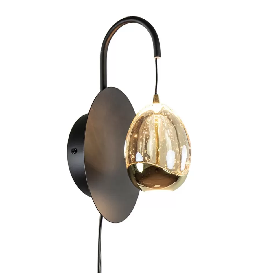 Klassieke Verlichting | Woonkamerlampen>Straluma Wandlamp Golden Egg zwart/goud