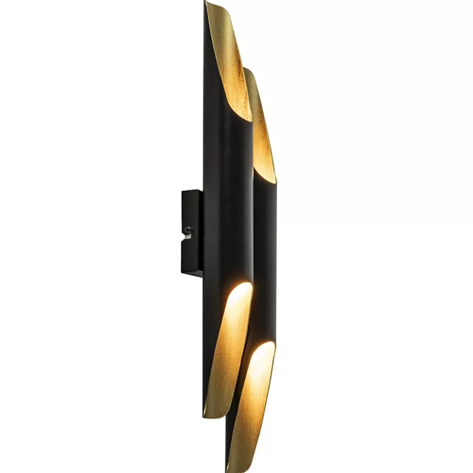 Wandlampen | Design Verlichting>Straluma Wandlamp Pipes 48cm zwart/matgoud