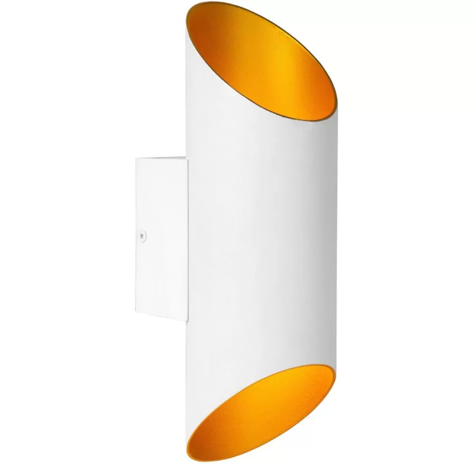 Wandlampen | Design Verlichting>Straluma Wandlamp up+down cilinder wit/goud