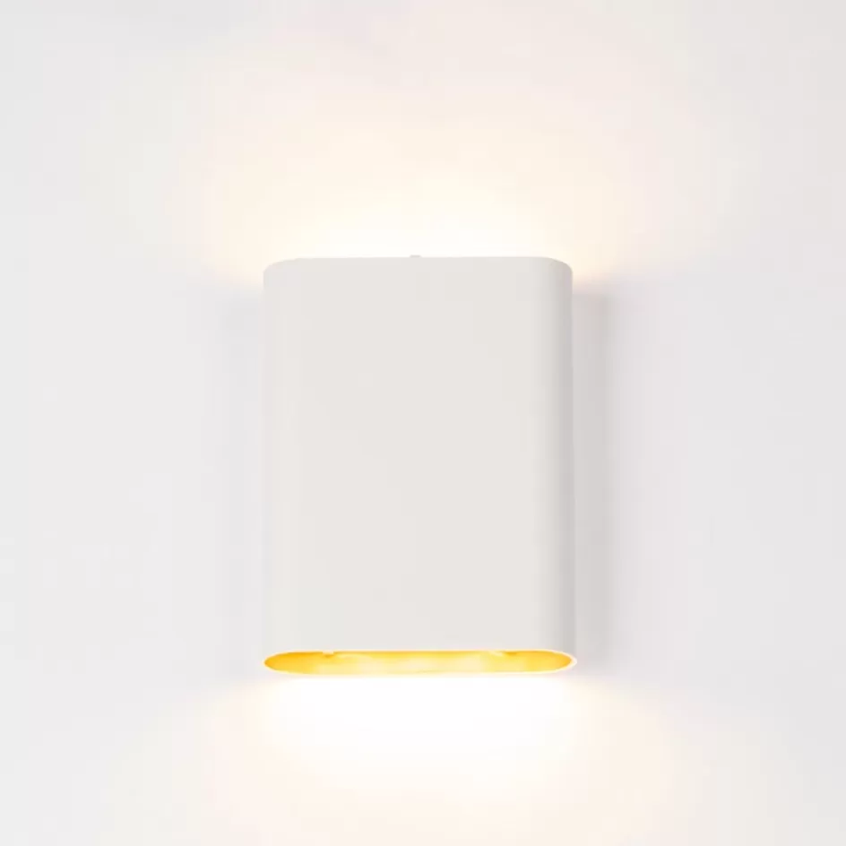 Wandlampen | Halverlichting>Straluma Wandlamp wit/goud ovaal dimbaar