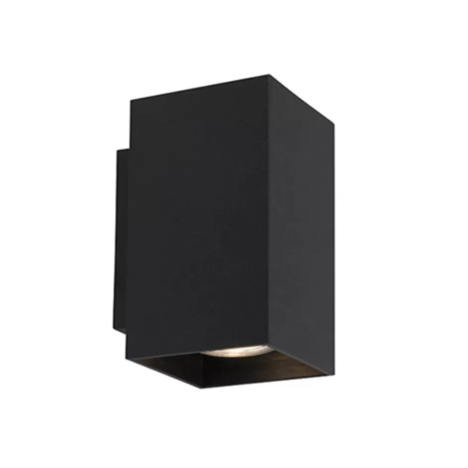 Wandlampen | Woonkamerlampen>Straluma Wandlamp zwart rechthoek up+down gu10