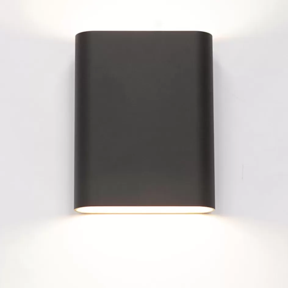 Wandlampen | Halverlichting>Straluma Wandlamp zwart/goud ovaal dimbaar