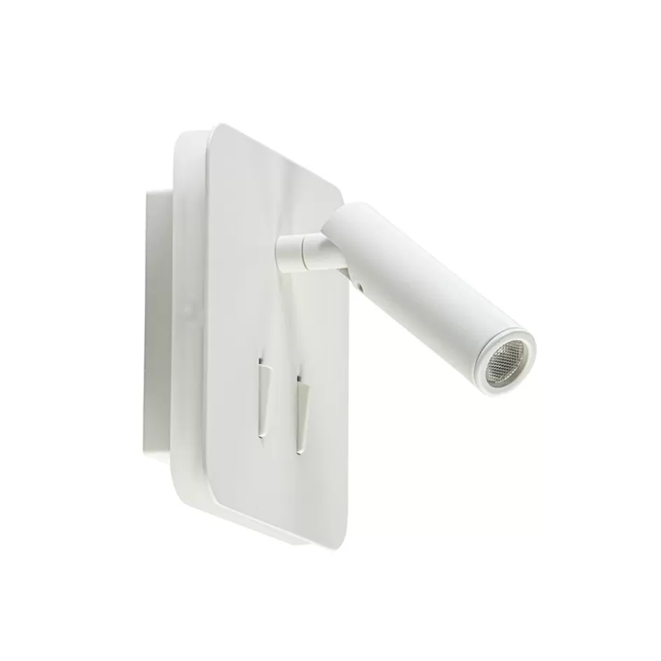 Wandlampen | Bedlampjes>Straluma Witte wandlamp vierkant inclusief LED en spot