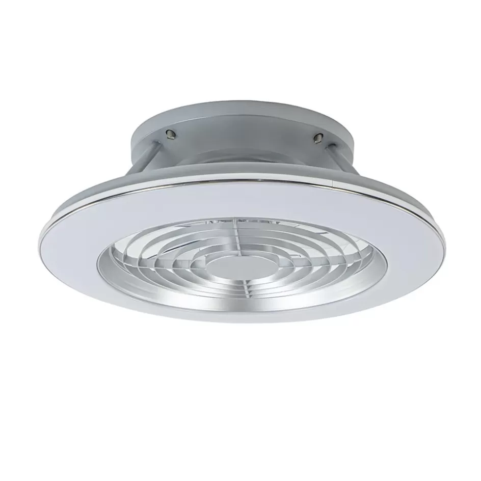 Plafondlampen | Plafondventilatoren met lamp>Straluma Zilveren ventilator inclusief LED klein