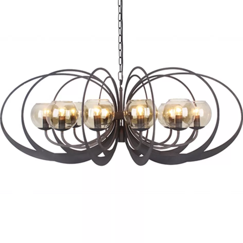 Eettafellampen | Keukenverlichting>Straluma Zwart metalen hanglamp met smoke glas