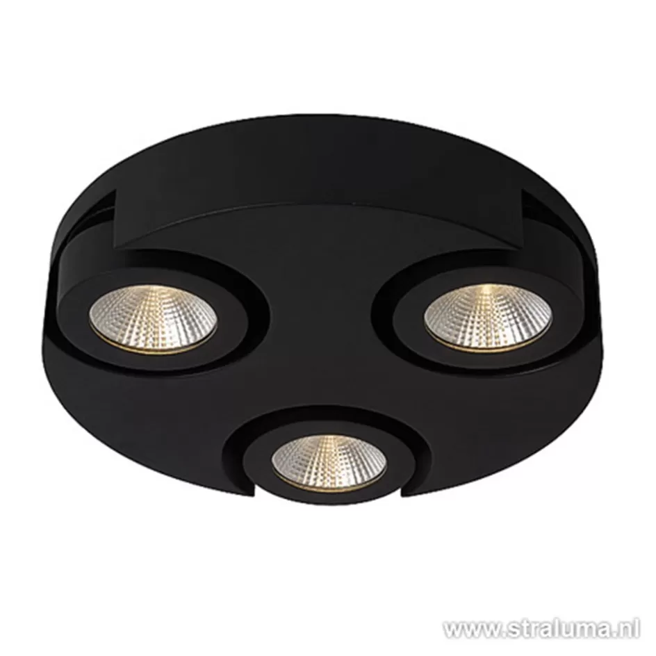 Plafondlampen | Opbouwspots>Straluma Zwarte design plafondlamp LED