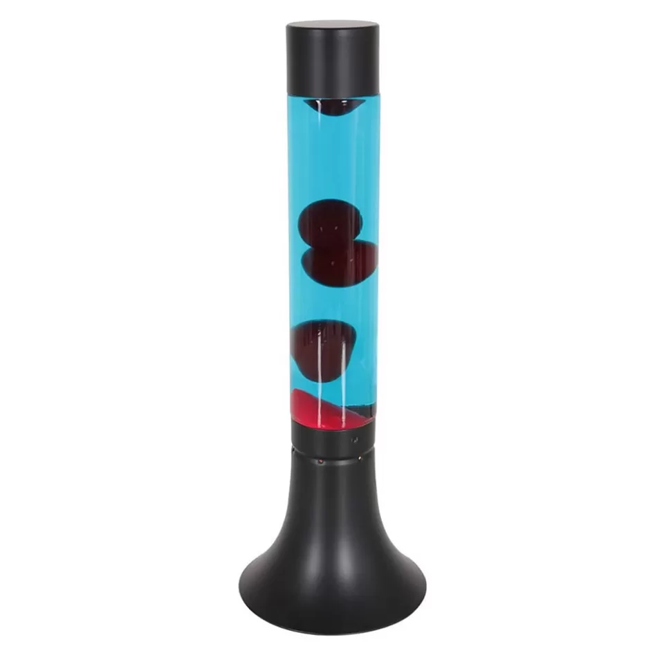 Decoratieve Verlichting | Tienerkamerlampen>Straluma Zwarte tafellamp lava blauw met rood