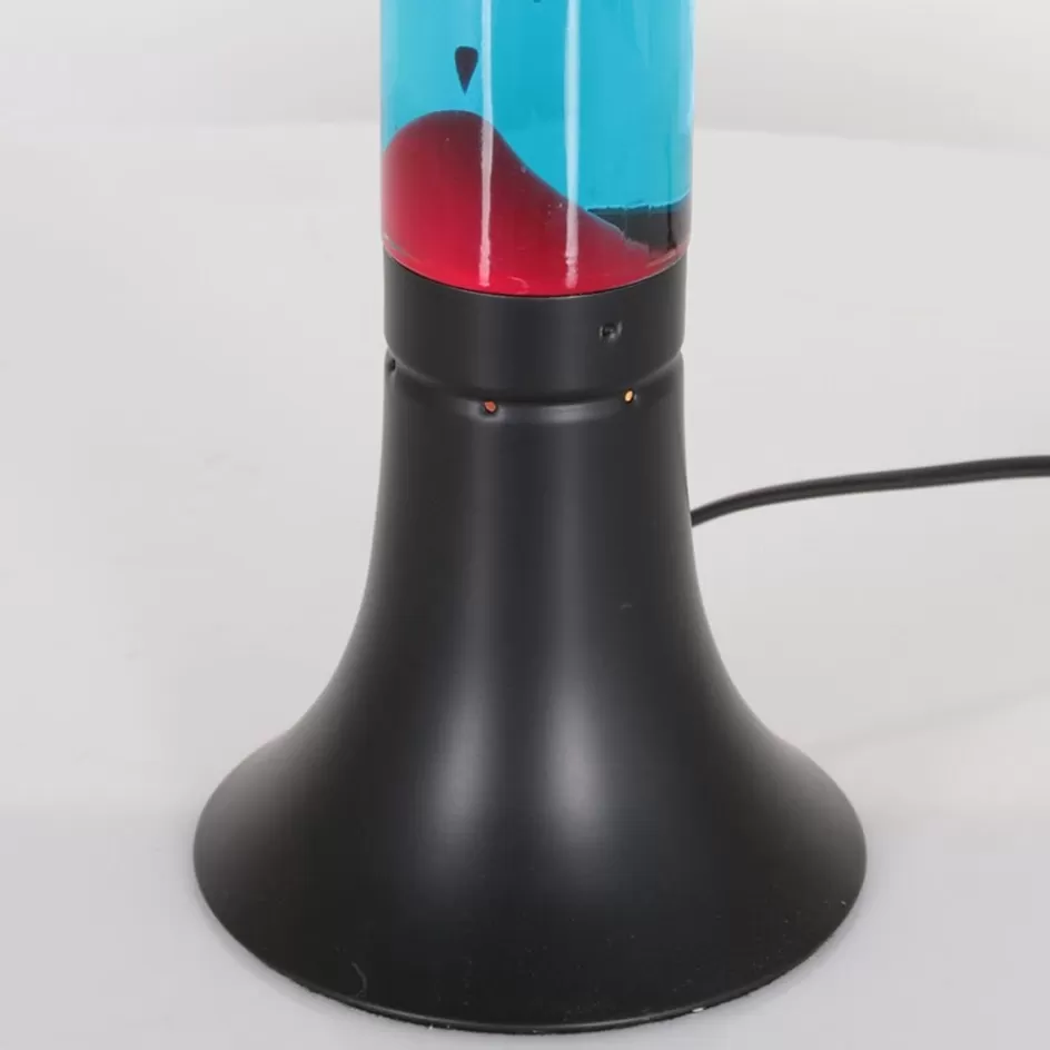 Decoratieve Verlichting | Tienerkamerlampen>Straluma Zwarte tafellamp lava blauw met rood