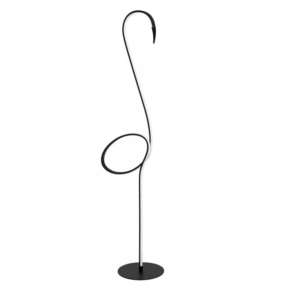 Vloerlampen | Tienerkamerlampen>Straluma Zwarte vloerlamp flamingo met LED RGB multicolor