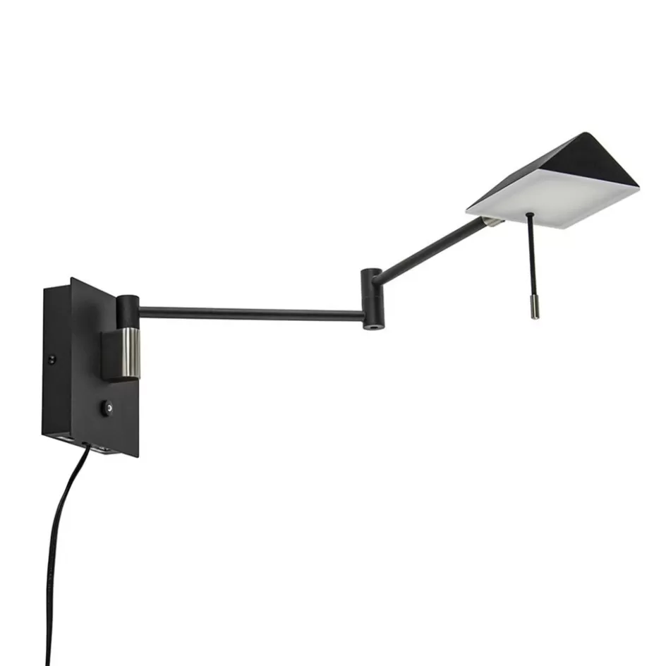 Wandlampen | LED Wandlampen>Straluma Zwarte wandlamp inclusief dimbaar LED en verstelbare arm